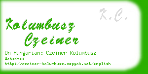 kolumbusz czeiner business card